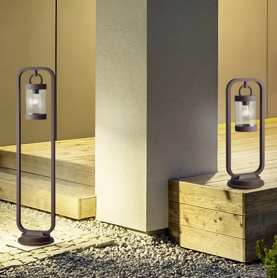 Vejlampen SAMBESI, rustfarvet, højde 100 cm, metal, IP44