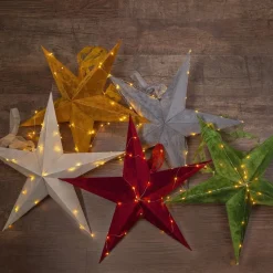 Velvet dekostjerne, rød Dew Drop LED-lyskæde