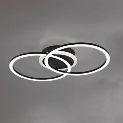 Venida LED-loftlampe i ring-design, sort