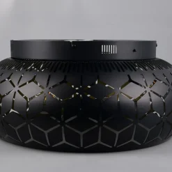 Ventilator med lys Bidar, sort/guld, DC, støjsvag, fjernbetjening