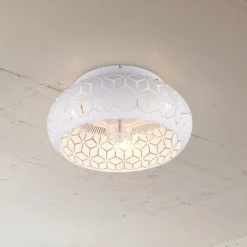 Ventilator med lys Bidar, hvid, DC, støjsvag, 50 cm, fjernbetjening