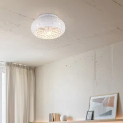 Ventilator med lys Bidar, hvid, DC, støjsvag, 50 cm, fjernbetjening