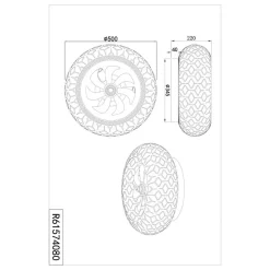 Ventilator med lys Bidar, hvid, DC, støjsvag, 50 cm, fjernbetjening