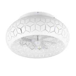 Ventilator med lys Bidar, hvid, DC, støjsvag, 50 cm, fjernbetjening