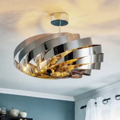 Vento loftlampe, krom nikkelfarvet, Ø 60 cm, metal