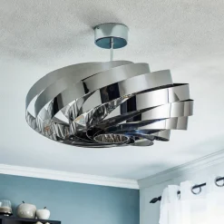 Vento loftlampe, krom nikkelfarvet, Ø 60 cm, metal