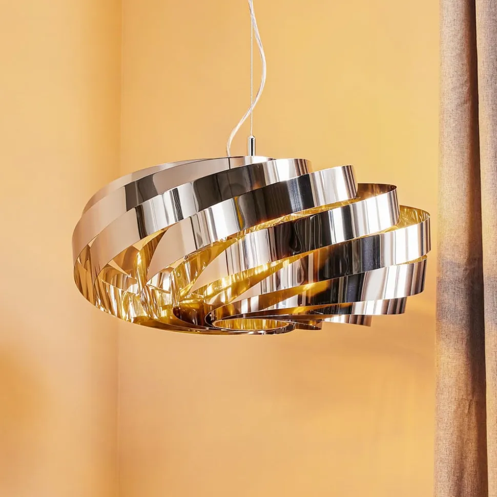 Vento-pendel, krom-nikkelfarvet, Ø 60 cm, metal