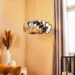 Vento-pendel, krom-nikkelfarvet, Ø 60 cm, metal