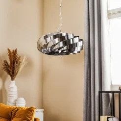 Vento-pendel, krom-nikkelfarvet, Ø 60 cm, metal