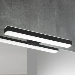 Veronica LED-spejllampe, bredde 30 cm, sort