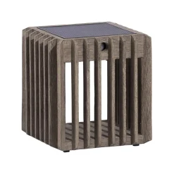 Verti LED solcellebordlampe, teakgrå, 3.000 K, 300 lm