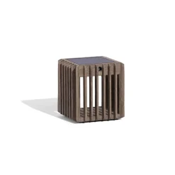 Verti LED solcellebordlampe, teakgrå, 3.000 K, 300 lm