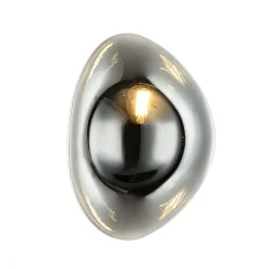 Væglampe 22048, kromfarvet, glas, højde 27,5 cm, E14