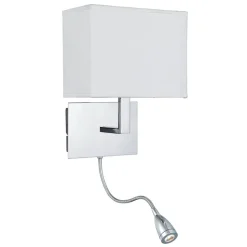 Væglampe 6519 med LED-læselampe, krom