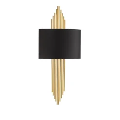Væglampe 616-A, sort med gyldne stænger