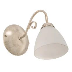 Væglampe Adoro med glasskærm, hvid