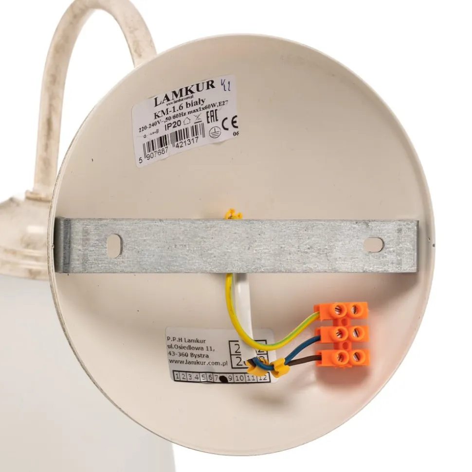 Væglampe Adoro med glasskærm, hvid