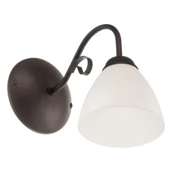 Væglampe Adoro med glasskærm, brun