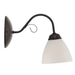 Væglampe Adoro med glasskærm, brun