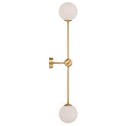 Væglampe Alison, 2 lyskilder, messing/hvid, 89 cm