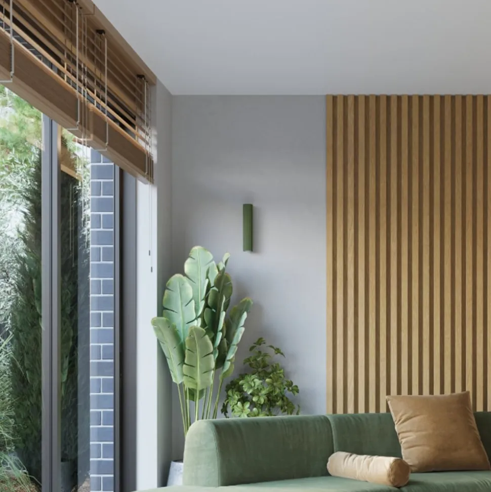 Væglampe ALORA, højde 30 cm, olivengrøn, metal, 2 x GU10