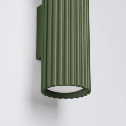 Væglampe ALORA, højde 30 cm, olivengrøn, metal, 2 x GU10