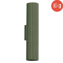 Væglampe ALORA, højde 30 cm, olivengrøn, metal, 2 x GU10