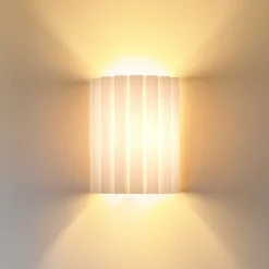 Væglampe Aria, hvid, mikrofiber, E27