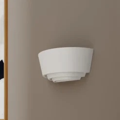 Væglampe Azriel i gips, hvid, halvrund, 3 niveauer