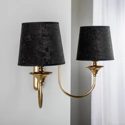 Væglampe Baranio med stofskærme, 2 lyskilder