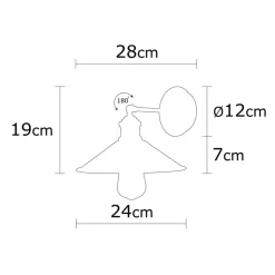 Væglampe Berceste N-663, sort/kobber, jern, Ø 24 cm