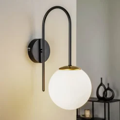 Væglampe Berlin sort/messing