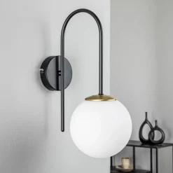 Væglampe Berlin sort/messing