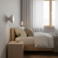 Væglampe Bibi K1, grå, stål/glas, Ø 18 cm