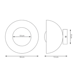 Væglampe Bibi K1, grå, stål/glas, Ø 18 cm