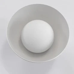 Væglampe Bibi K1, grå, stål/glas, Ø 18 cm