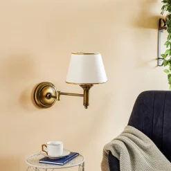 Væglampe Birmingham patineret med ledbar arm