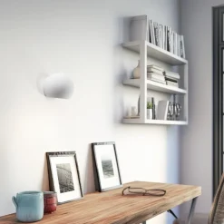 Væglampe Bullet op/ned i keramik i hvid