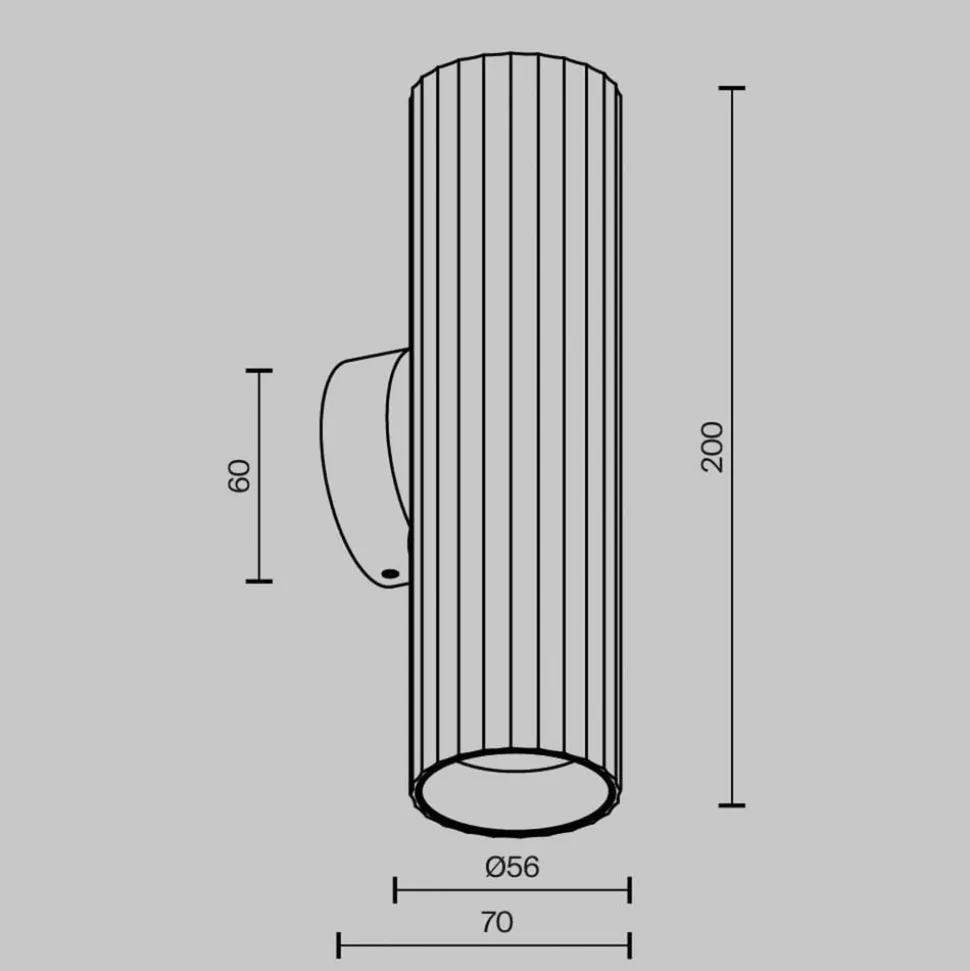 Væglampe Calipso, sort, højde 20 cm metal 2xGU10 op/ned