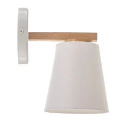 Væglampe Canditia i træ med tekstilskærm