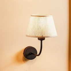 Væglampe Chicago med skærm i hør