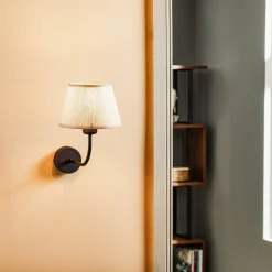 Væglampe Chicago med skærm i hør