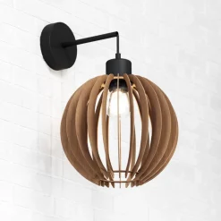 Væglampe Clay, Ø 23 cm, birkfiner, udhæng, E27