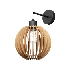 Væglampe Clay, Ø 23 cm, birkfiner, udhæng, E27