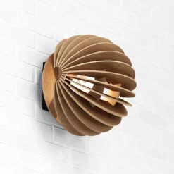 Væglampe Clay, Ø 23 cm, birkfiner, plan, E27