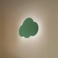 Væglampe Cloud, grøn, metal, 38 cm bred, 2 lyskilder, G9