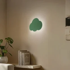 Væglampe Cloud, grøn, metal, 38 cm bred, 2 lyskilder, G9