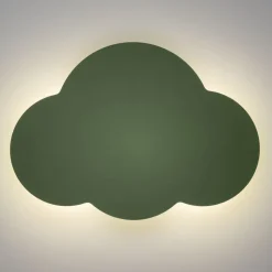 Væglampe Cloud, grøn, metal, 38 cm bred, 2 lyskilder, G9