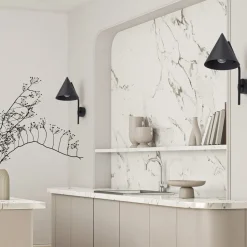 Væglampe Cono, 1 lyskilde, sort, E27