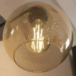 Væglampe Cubus, sort/rav, glas, Ø 18 cm, E27